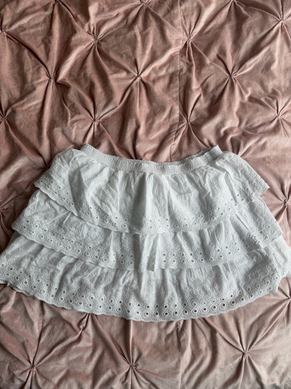 House of Harlow 1960 White Eyelet Mini Skirt